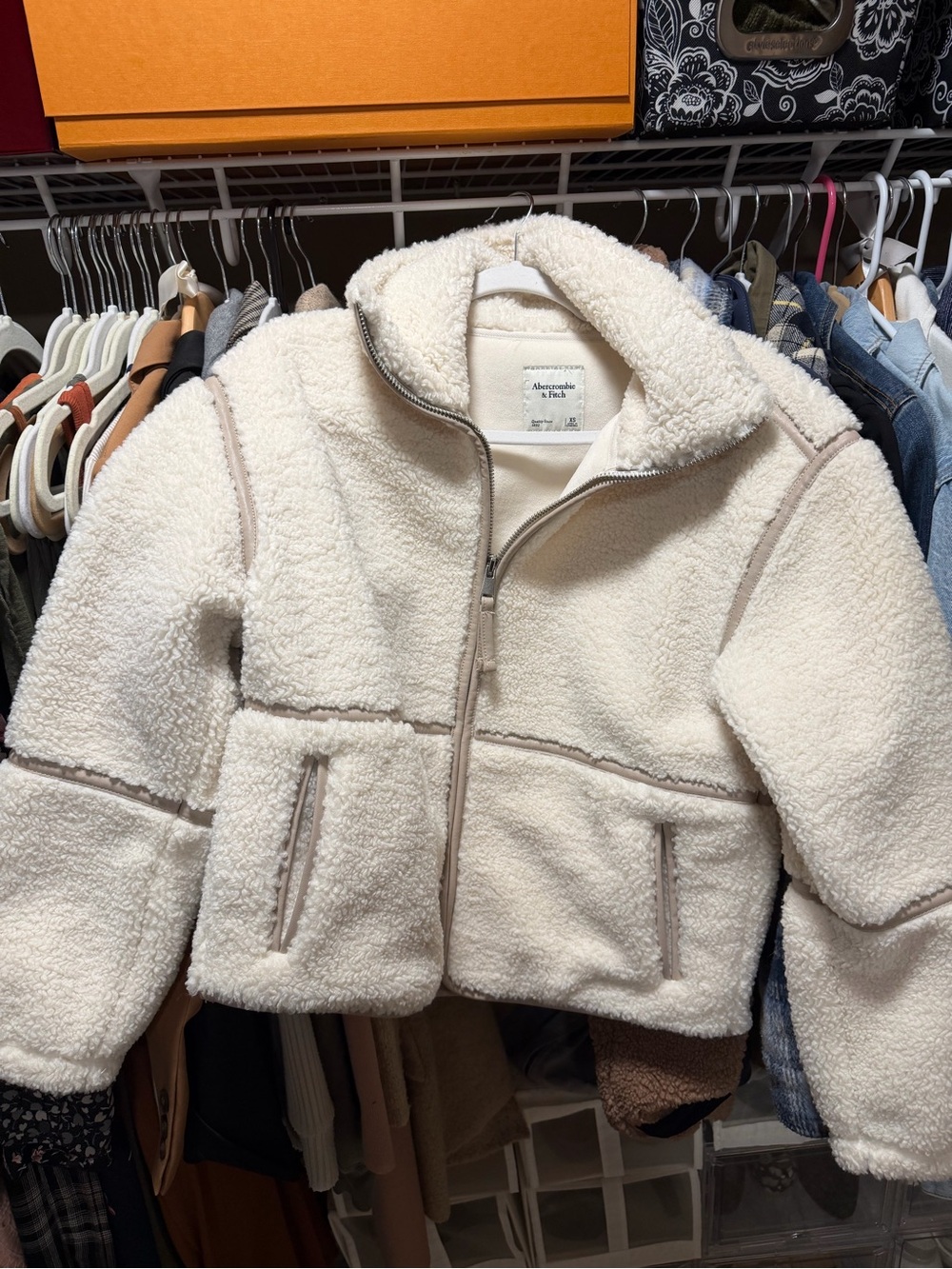 Abercrombie & Fitch Cream Teddy Jacket